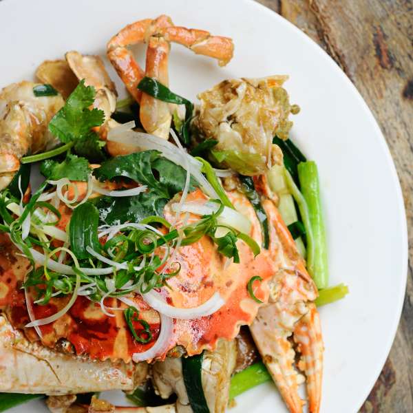 Stir-fried Crab with Ginger & Scallion